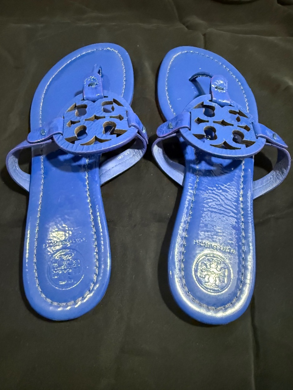 Tory Burch Miller Sandal, Patent leather in Blue Size 8